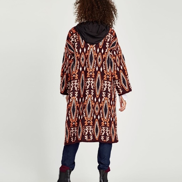 Zara long geometric jacquard coat- Host Pick! - Picture 3 of 8